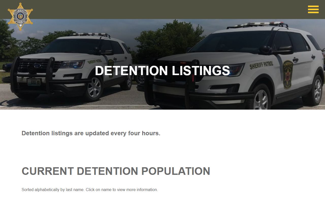 Clay County current inmate population detention listing table
