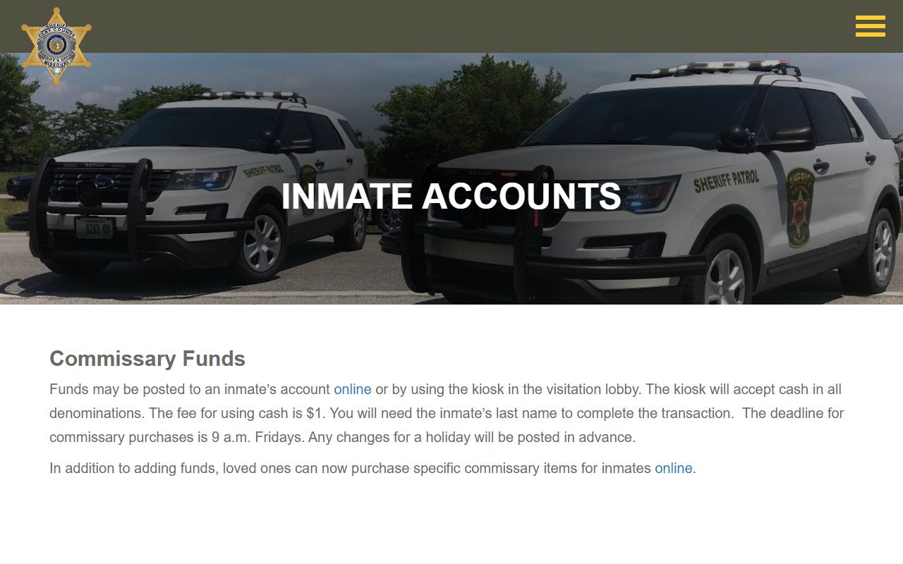 Clay County Detention Center inmate money and commissary records